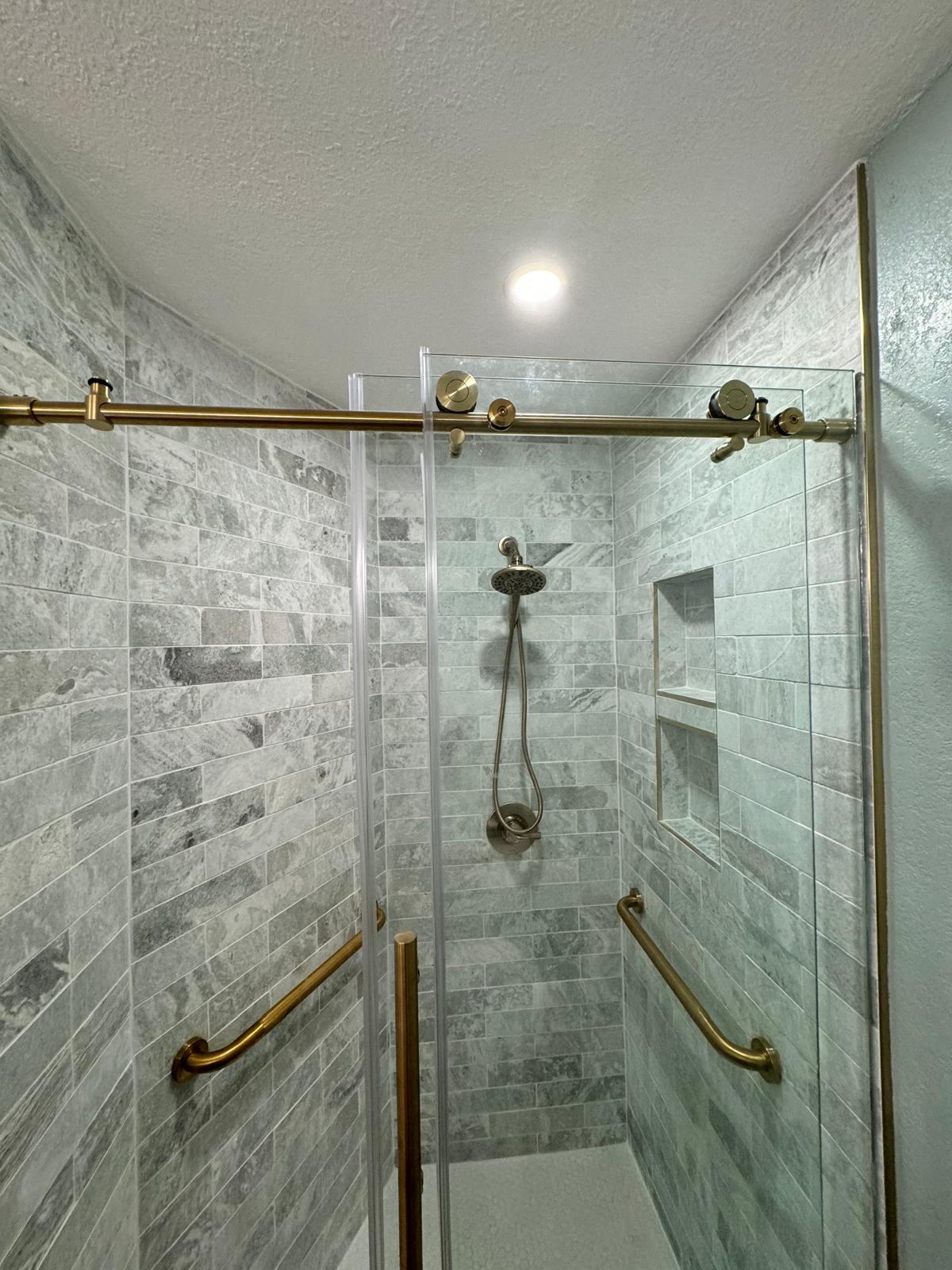 Modern Shower with Brass